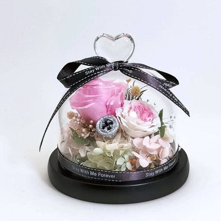 Eternal Rose in Pink & White V2.0 - Preserved Flower