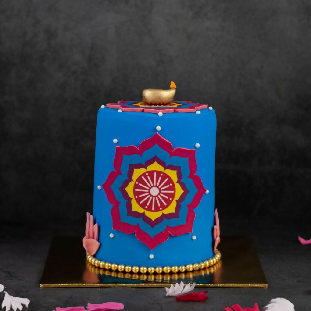 Diwali Rangoli Theme Cake 4 inch (1)