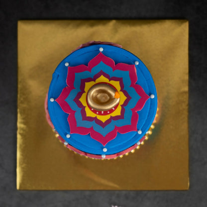 Diwali Rangoli Theme Cake 4 inch  (6)