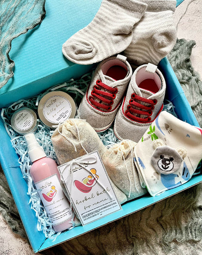 Post Natal Grey Gift Set for Mommy & Baby Boy