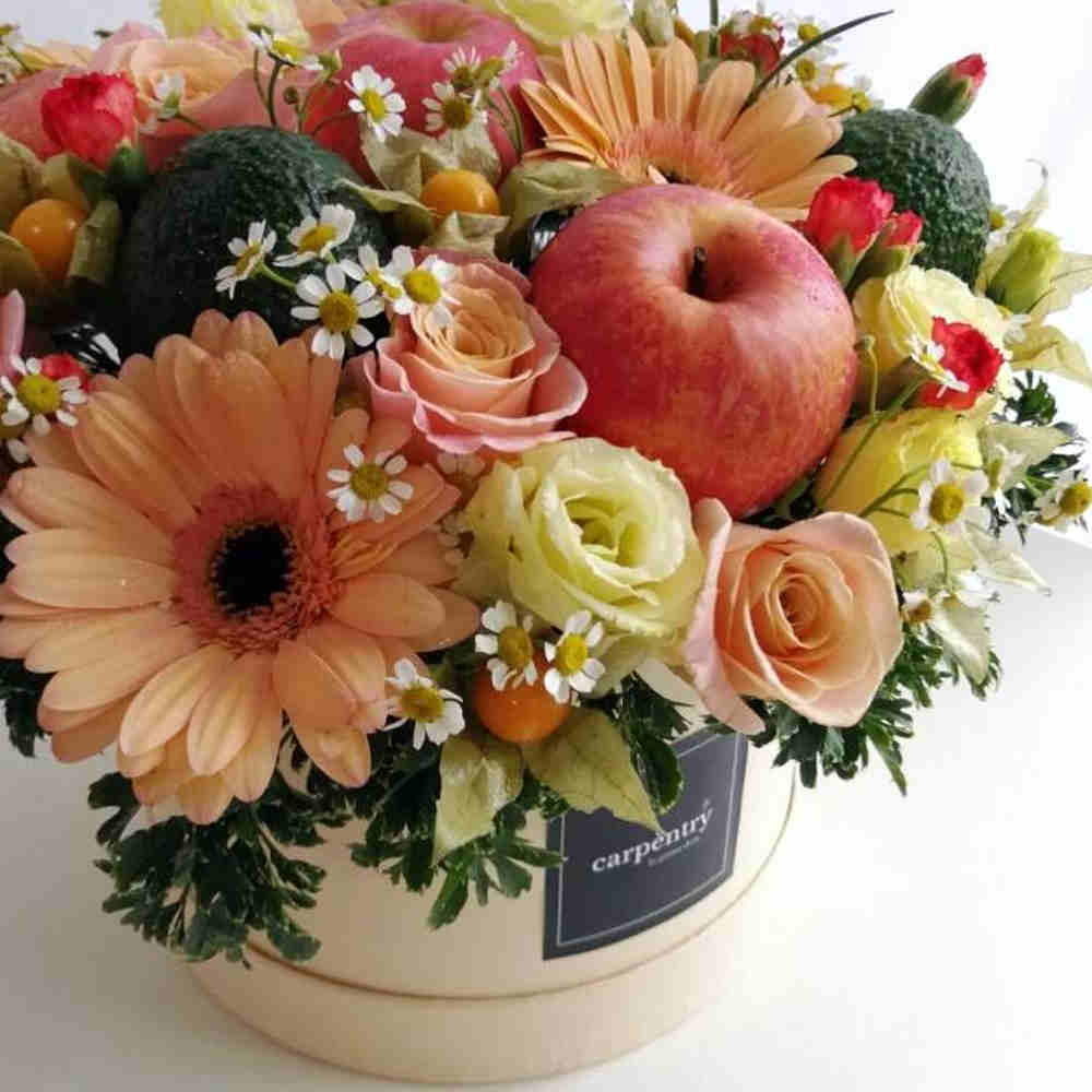 Happy Bowz-Bubble Wishes Flower & Fruit Basket