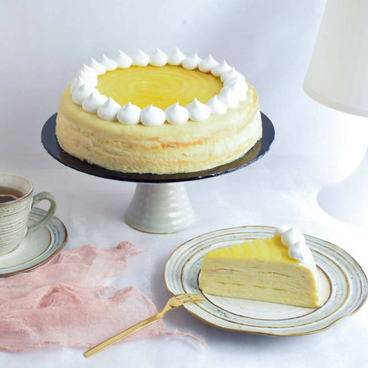 Lemon Cheese Mille Crepe Cake 8 inch