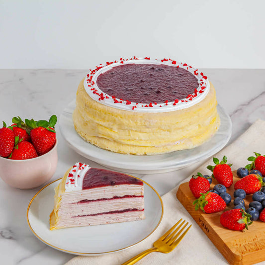 Double Mix Berries Mille Crepe Cake 8 inch