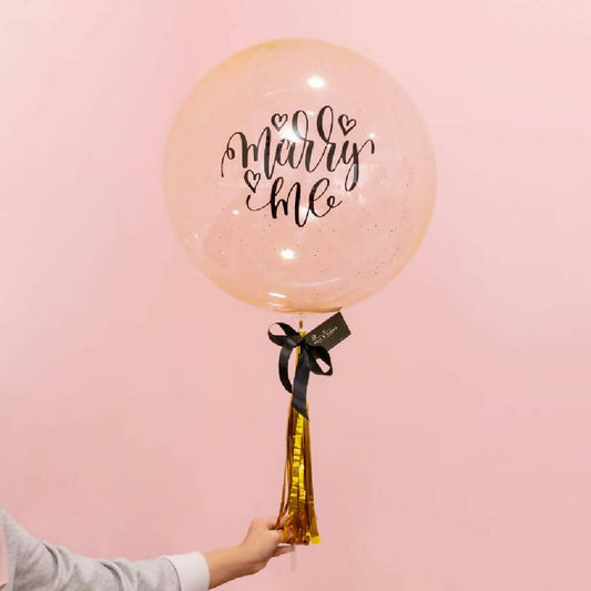 Classic Glitter 24" Bubble Balloon Filled With Normal Air