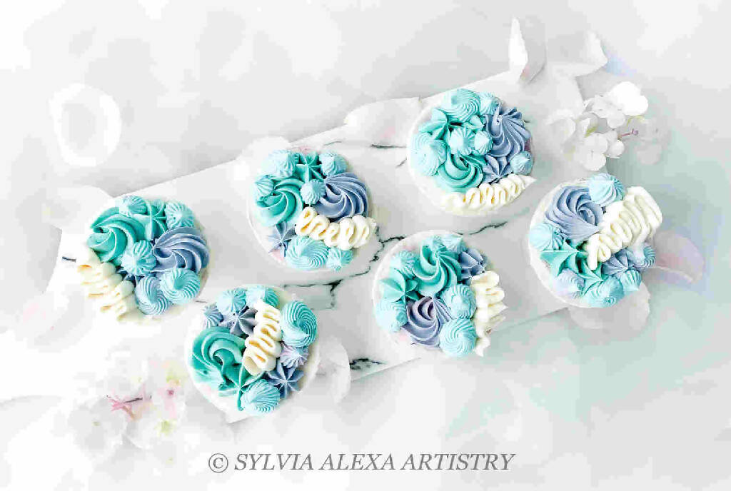 Buttercream Designer Cupcakes - Seafoam Blue