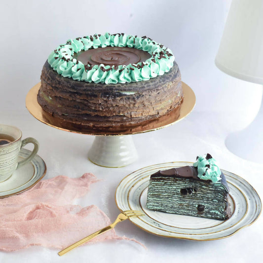 Mint Chocolate Mille Crepe Cake 8 inch