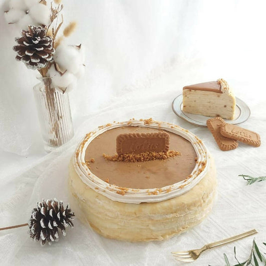 Lotus Biscoff Mille Crepe Cake 8 inch