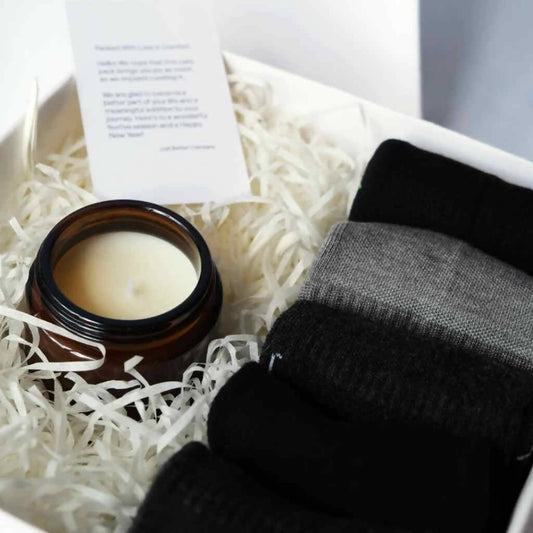 The Bigger, Better Package – Five Pairs of Socks and 1 Candle
