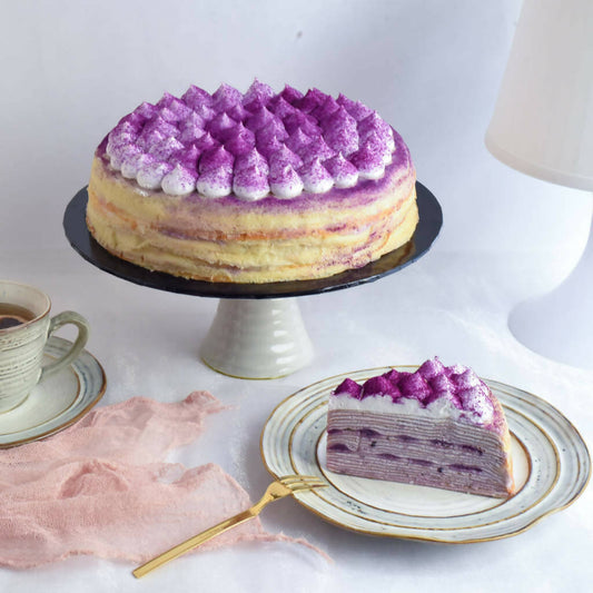 Purple Sweet Potato Mille Crepe Cake 8 inch