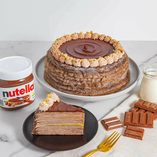 Nutella Banana Mille Crepe Cake 8 inch