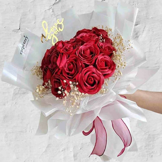 Love16 In Red - Scented Soap Flower Bouquet