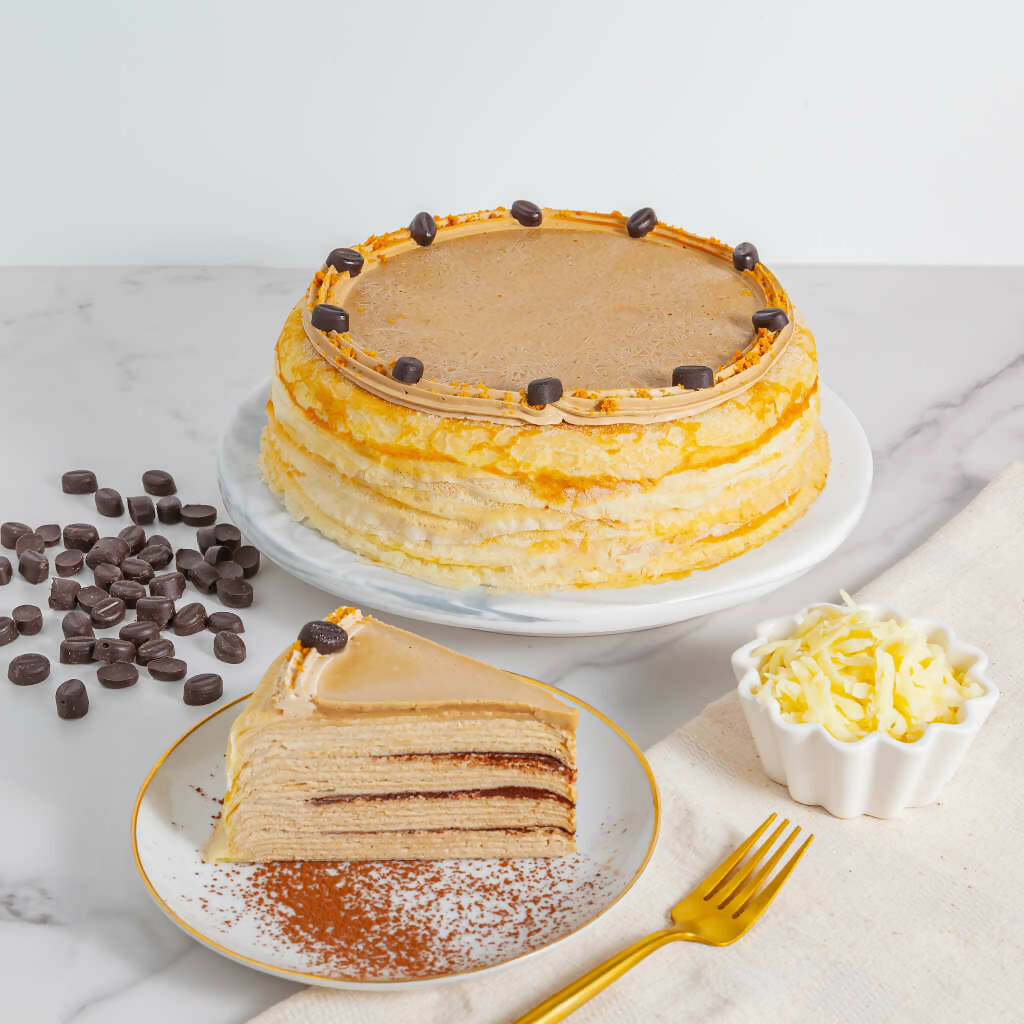 Tiramisu Mille Crepe Cake 8 inch