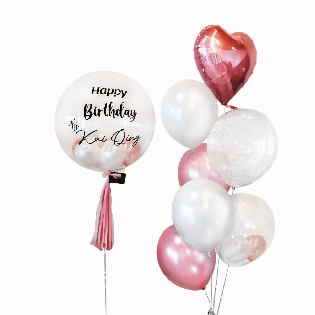 Rosey Bubble Balloon Bunch