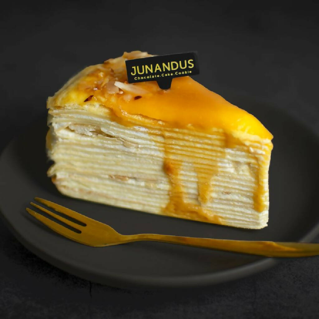 Salted Caramel Almond Crepe Cake